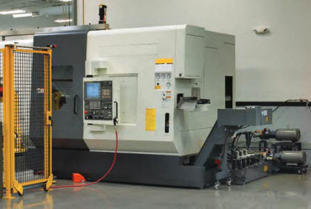 CNC Machining Center with pair of Hydra-Cell high pressure coolant pumps
